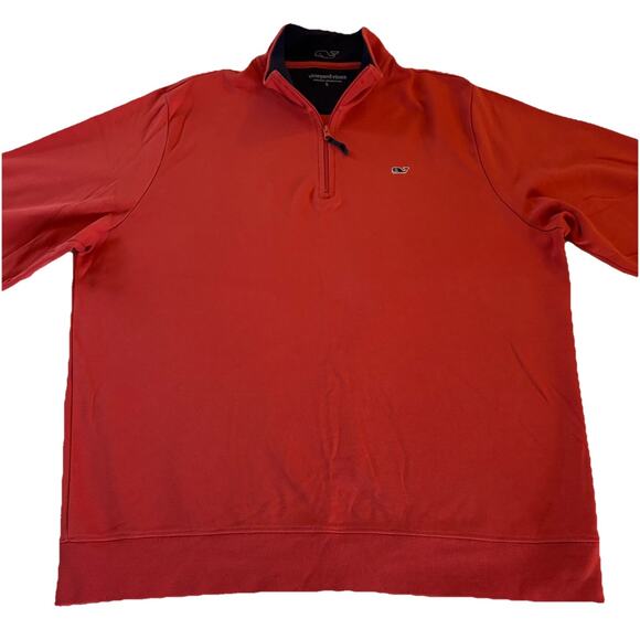 Vineyard Vines Sweatshirt Men’s Jersey 1/4 Zip Pullover Cotton Dark Pink Large - Picture 2 of 12